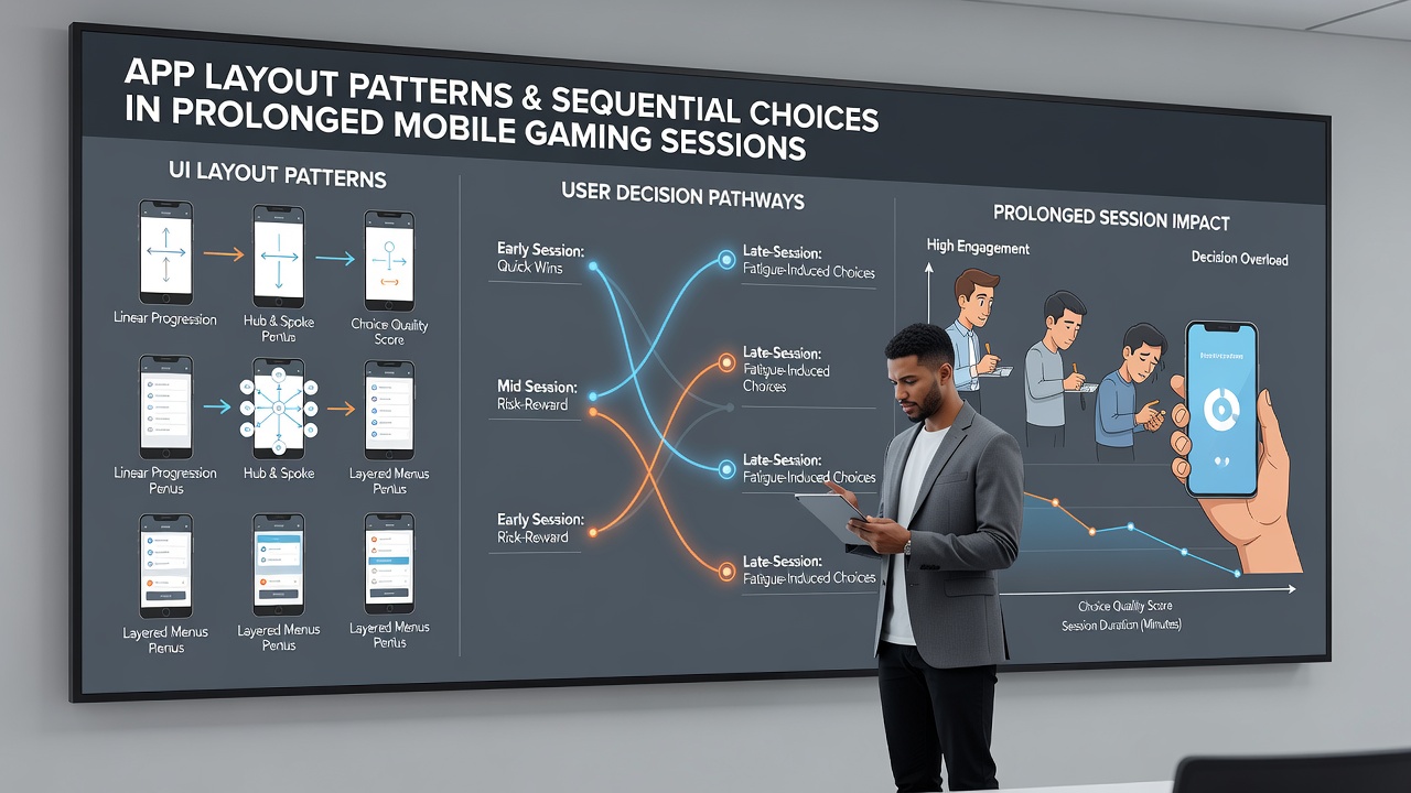 Detaillierte Ansicht eines mobilen Casino-App-Layouts mit sequenziellen Auswahloptionen