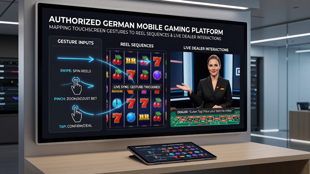 Live-Dealer-Interaktionen mit Touchscreen-Gesten auf einem Smartphone-Display in einem deutschen Casino-App