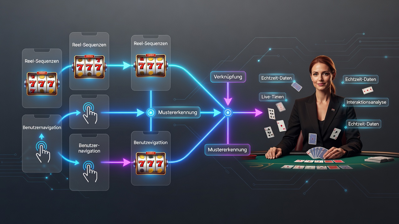 Darstellung von mobilen Navigationsflüssen zwischen Slot-Walzen und Live-Dealer-Sessions