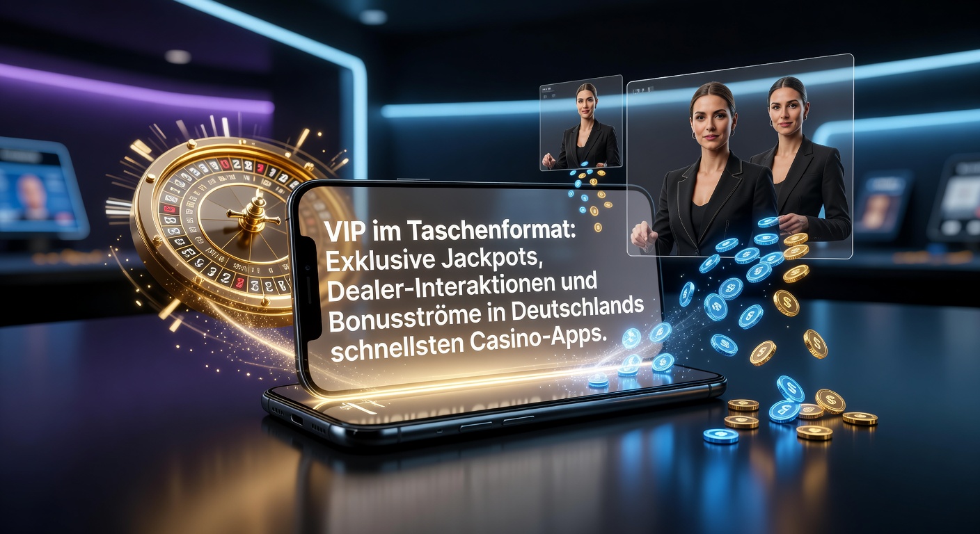 Smartphone mit VIP-Casino-App, das exklusive Jackpots und Live-Dealer-Sessions zeigt, während Bonus-Icons im Hintergrund leuchten