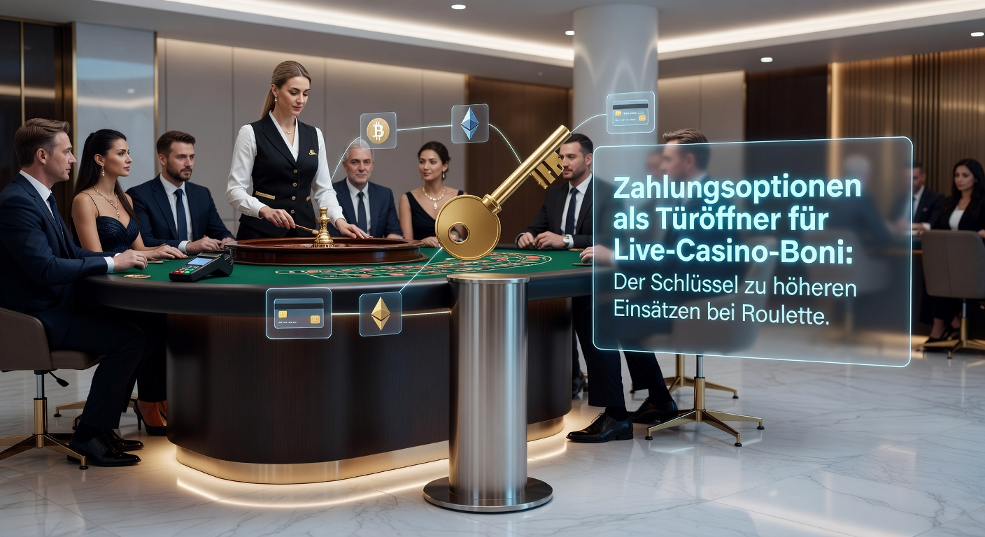 Live-Dealer bei Roulette-Tisch mit hohen Chips-Stacks und Zahlungs-Icons im Hintergrund, illustriert den Bonus-Zugang durch schnelle Methoden